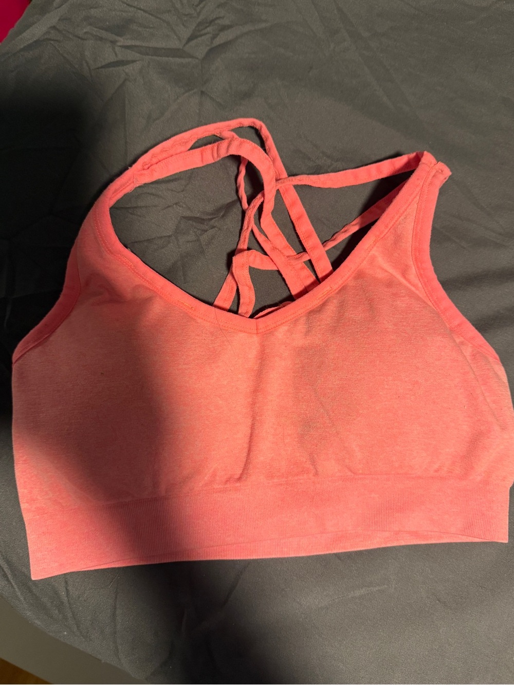 Reebok Coral Pink Strappy Sports Bra